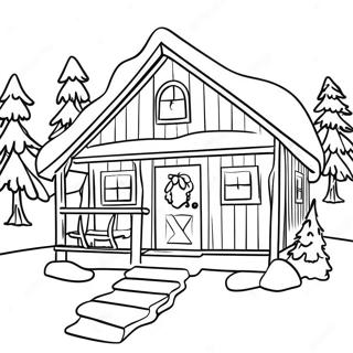 Cozy Winter Cabin Coloring Page 68253-56282