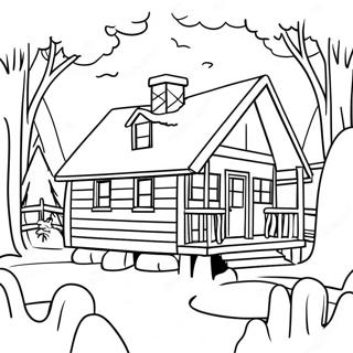 Cozy Winter Cabin Coloring Page 68253-56283