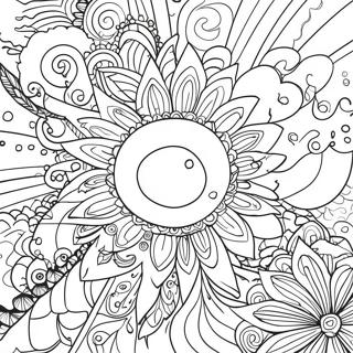 Psychedelic Galaxy Stars Coloring Page 6825-5549