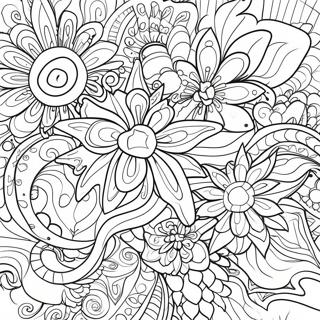 Psychedelic Galaxy Stars Coloring Page 6825-5550