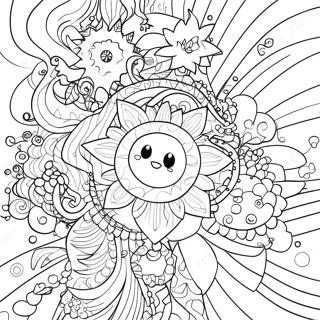 Psychedelic Galaxy Stars Coloring Page 6825-5551