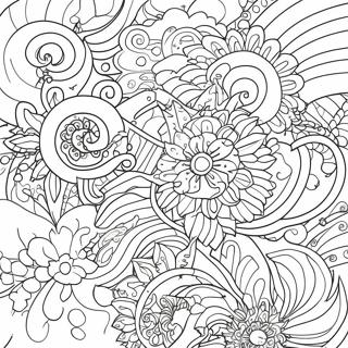 Psychedelic Galaxy Stars Coloring Page 6825-5552