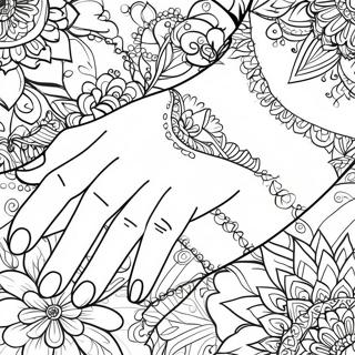 Colorful Hand Nail Designs Coloring Page 68303-56328