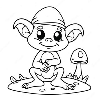 Cute Goblin With Mushrooms Coloring Page 68313-56333