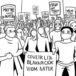 Powerful Black Lives Matter Protesters Coloring Page 68333-56349