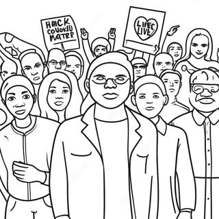 Powerful Black Lives Matter Protesters Coloring Page 68333-56350