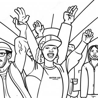 Powerful Black Lives Matter Protesters Coloring Page 68333-56352