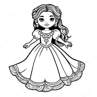 Esmeralda In Colorful Dress Coloring Page 68343-56361