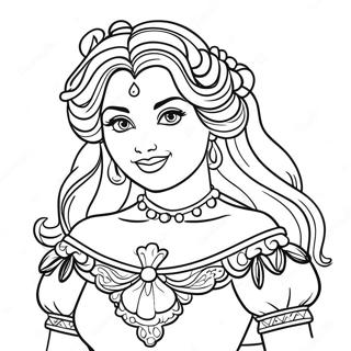 Esmeralda In Colorful Dress Coloring Page 68343-56363