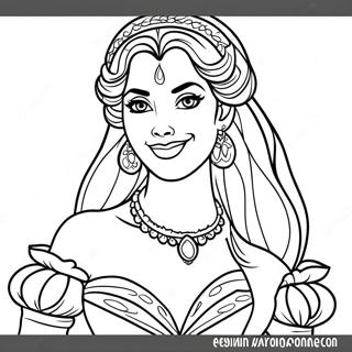 Esmeralda In Colorful Dress Coloring Page 68343-56364