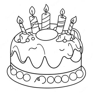 Colorful Birthday Cake For Mom Coloring Page 6835-5557