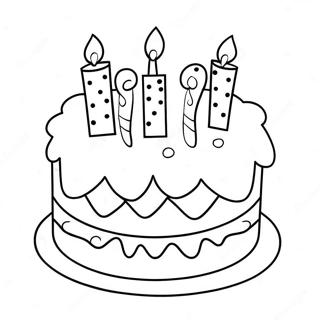 Colorful Birthday Cake For Mom Coloring Page 6835-5560