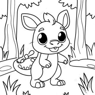 Cute Chupacabra In A Forest Coloring Page 68373-56385