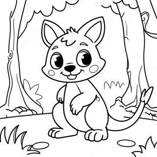 Cute Chupacabra In A Forest Coloring Page 68373-56386