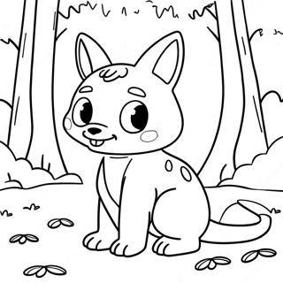 Cute Chupacabra In A Forest Coloring Page 68373-56387