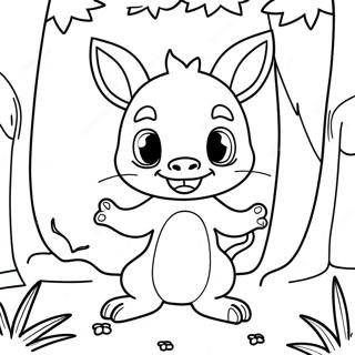 Cute Chupacabra In A Forest Coloring Page 68373-56388