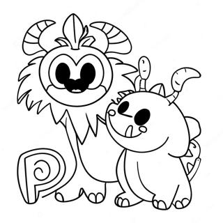 Friendly Alphabet Monsters Coloring Page 68383-56395