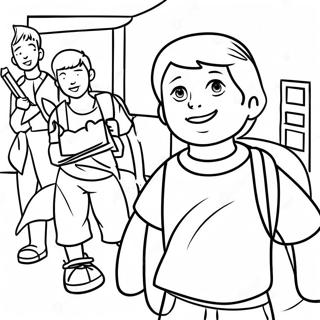 David Goes To School Coloring Page 68392-56399