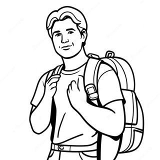 David With His Backpack Coloring Page 68393-56405