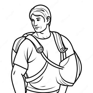 David With His Backpack Coloring Page 68393-56406