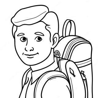 David With His Backpack Coloring Page 68393-56407