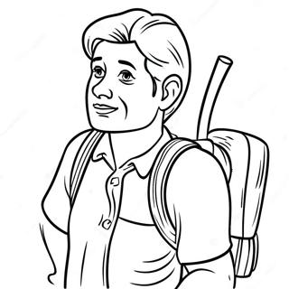 David With His Backpack Coloring Page 68393-56408