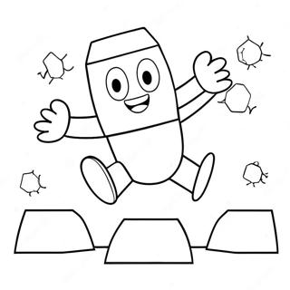 Q Bert Jumping Over Obstacles Coloring Page 68413-56414