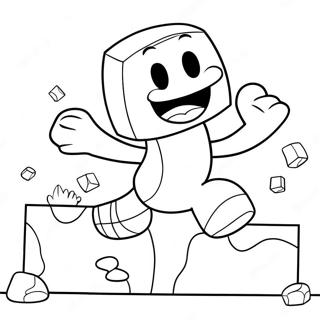 Q Bert Jumping Over Obstacles Coloring Page 68413-56415