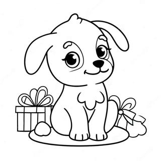 Cute Christmas Puppy Coloring Page 68452-56458