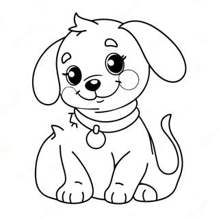 Cute Christmas Puppy Coloring Page 68452-56459