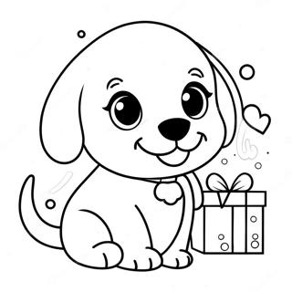 Cute Christmas Puppy Coloring Page 68452-56460