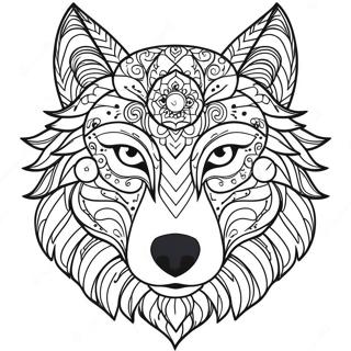 Majestic Wolf Head Coloring Page 68513-56493