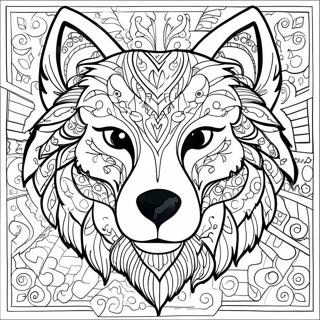 Majestic Wolf Head Coloring Page 68513-56494