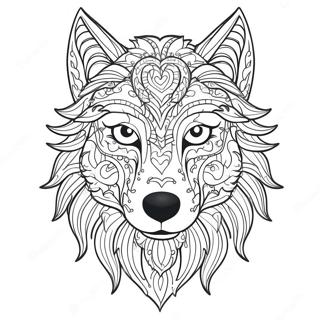 Majestic Wolf Head Coloring Page 68513-56495