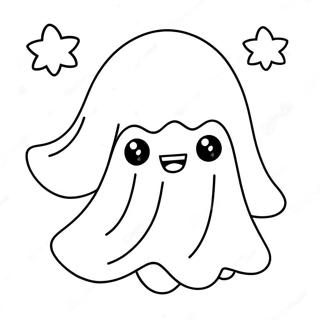 Kawaii Cute Ghost Coloring Pages