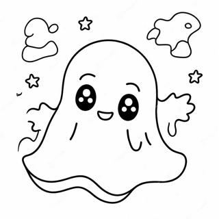 Kawaii Cute Ghost Coloring Page 68522-56508