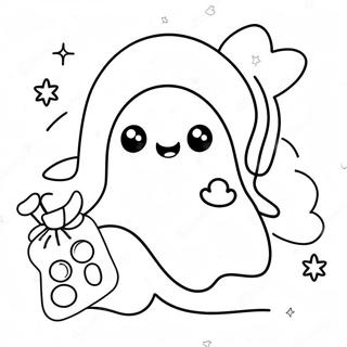 Kawaii Cute Ghost Coloring Pages