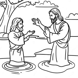 Jesus Baptism Coloring Pages