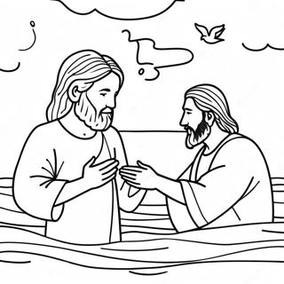 Jesus Baptism Scene Coloring Page 68532-56510