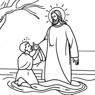 Jesus Baptism Scene Coloring Page 68532-56511