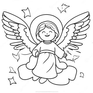 Heavenly Angels Surrounding Jesus Coloring Page 68533-56516