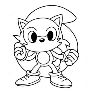 Sonic The Hedgehog With Santa Hat Coloring Page 6855-5573