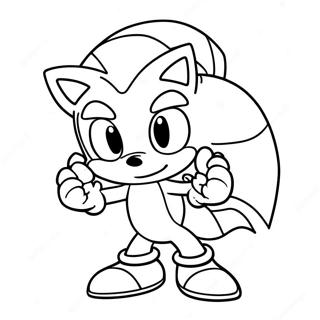 Sonic The Hedgehog With Santa Hat Coloring Page 6855-5574