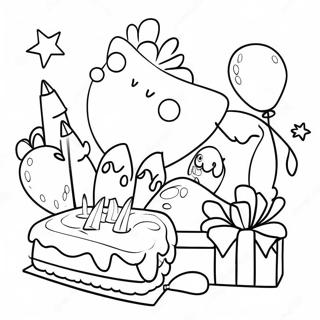 Happy 12th Birthday Celebration Coloring Page 68562-56534