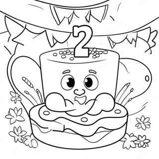 Happy 12th Birthday Celebration Coloring Page 68562-56535