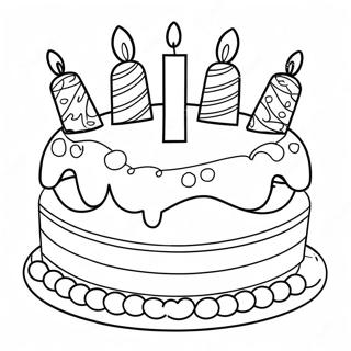 Colorful 12th Birthday Cake Coloring Page 68563-56539