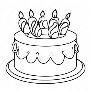 Colorful 12th Birthday Cake Coloring Page 68563-56540