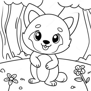 Cute Woodland Creatures Coloring Page 68583-56546