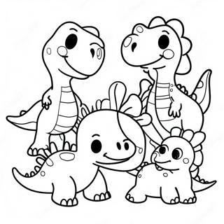 Cute Dinosaur Family Thanksgiving Coloring Page 68593-56566