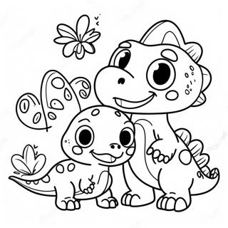 Cute Dinosaur Family Thanksgiving Coloring Page 68593-56567